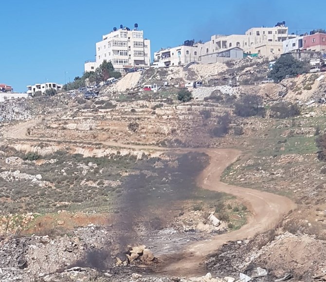 צילום: יצחק מאיר שריפת פסולת מול פסגות.