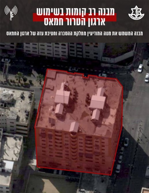 צילום: דובר צה"ל הבניין שהותקף הלילה