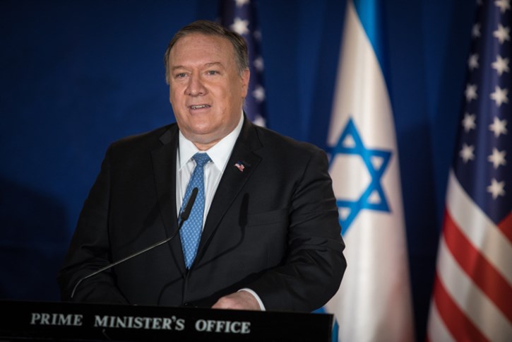 צילום: הדס פרוש, פלאש 90 מייק פומפאו בביקורו בישראל