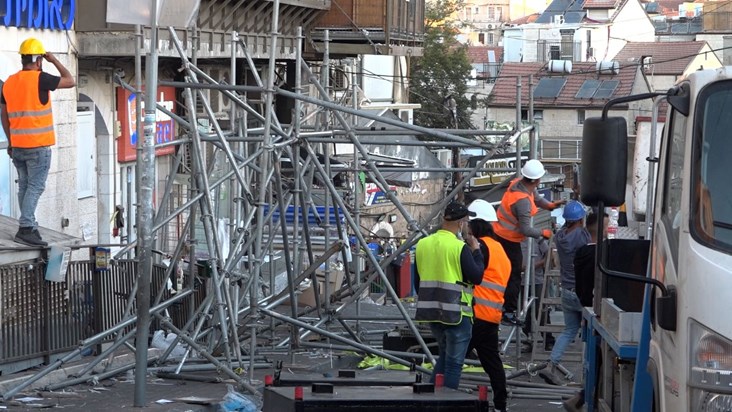 צילום: דוברות המשטרה עבודות פירוק הסוכה